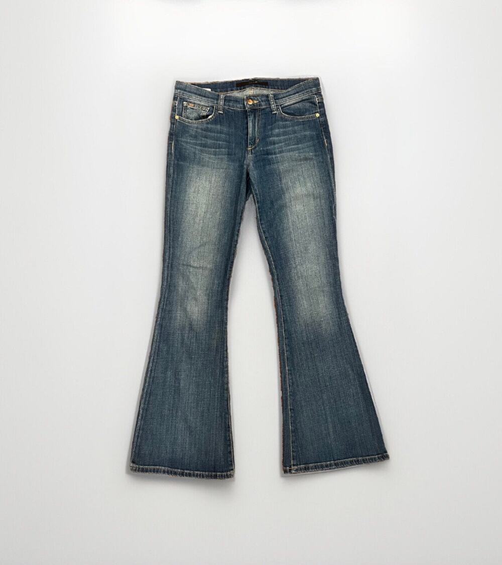 Joe’s Jeans Flare Leg Faded Blue Denim Whiskered Y2K Size 27